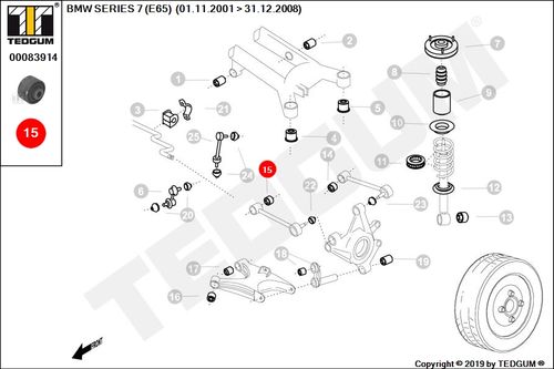 BMW 7 E65 TULEJA DRĄŻKA TYLNEGO PRZEDNIEGO E65 01- na Arena.pl