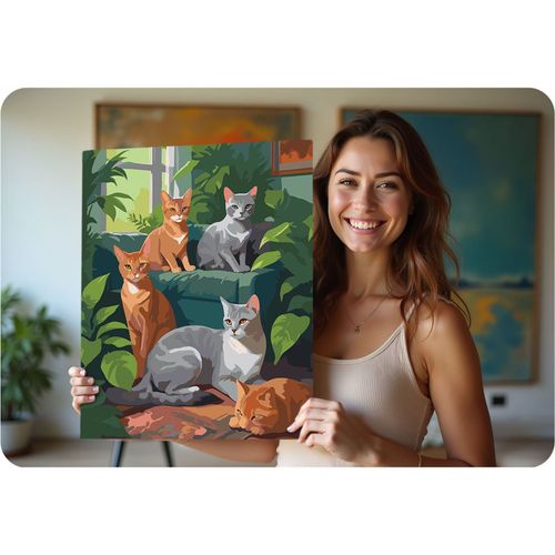 Obraz do malowania po numerach 40x50 cm Massido Koty na Arena.pl