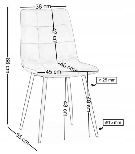 KRZESŁO TAPICEROWANE PIKOWANE WELUROWE DO SALONU JADALNI BEŻOWE PARMA na Arena.pl