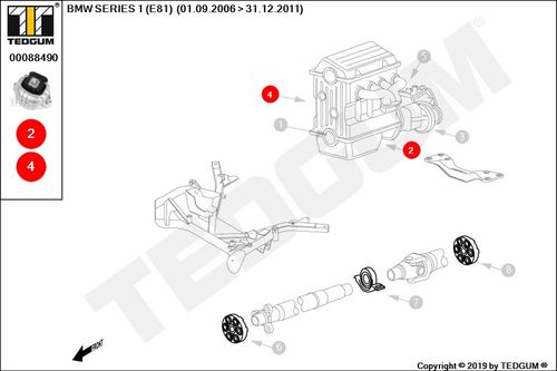 BMW 1 E81 PODUSZKA SILNIKA PRAWA E81 06-12 na Arena.pl