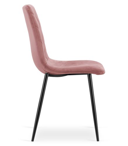 Krzesło TURIN - różowy aksamit / nogi czarne x 1 na Arena.pl