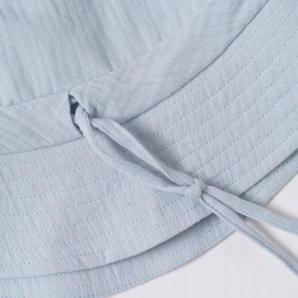 Kapelusz męski muślinowy bucket hat Chł. Błękit M zdjęcie 2