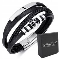 Bransoletka ze Skóry Drzewko Szczęścia + Stal 316L