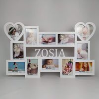 Multirama ramka na zdjęcia z napisem imię mdf 12 zdjęć serca