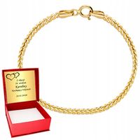 Złota Bransoletka 585 Okazała Linka Złoto Grawer