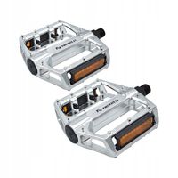 Pedały rowerowe MTB BMX aluminiowa Z ODBLASKAMI do roweru SREBRNE nowe PARA