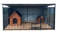 Kojec dla Psów 3x3m podłoga ściany zabudowane blachą Uchwyt na miski TS670