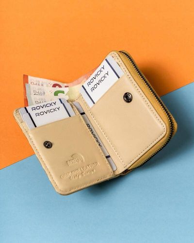 mały portfel damski ze skóry naturalnej ze wzorem fal - lorenti na Arena.pl