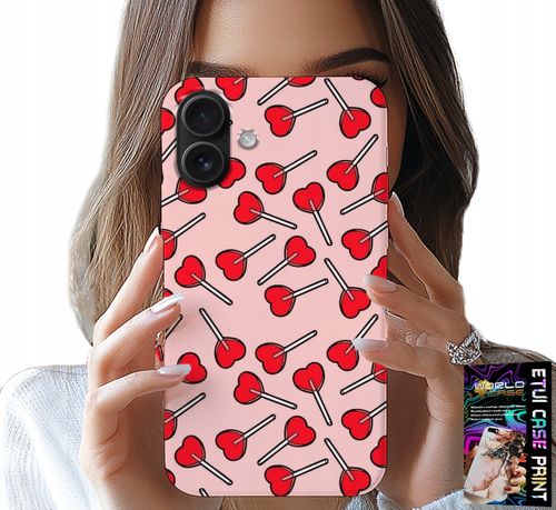 ETUI DO IPHONE 16 PLUS - KOBIECE, MODNE WZORY LIZAKI W SERCA CASE na Arena.pl