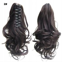 KUCYK Kręcone Claw Doczepiany Kucyki Pony Dopinki Kitka 38CM Ciemny Brąz