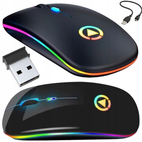 MYSZKA BEZPRZEWODOWA MYSZ OPTYCZNA SLIM LEKKA LED na Arena.pl