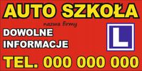 BANER plandeka projekt 130x80 cm Nauka JAZDY Twoja reklama LOGO telefon