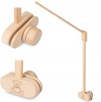 Ruchomy drewniany uchwyt do łóżeczka dziecięcego do karuzeli naturalny