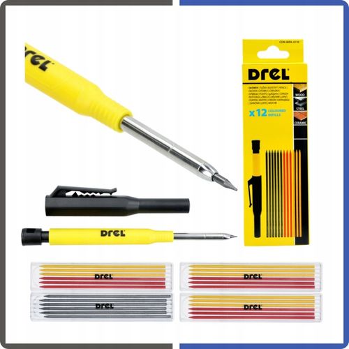 Ołówek Stolarski Budowlany Automatyczny Z Temperówką 24 Szt Wkładów na Arena.pl