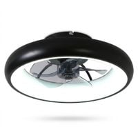 Nowoczesny Wentylator Sufitowy z Lampą LED 36W Pilot Czarny 48 cm