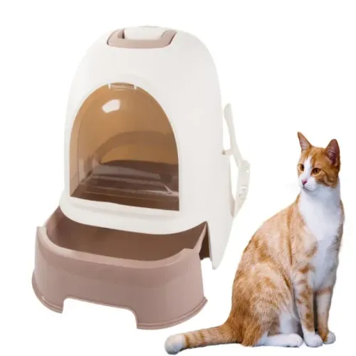 Kuweta dla kota duża zamknięta z łopatką do żwirku wysuwany pojemnik na Arena.pl