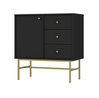 Nowoczesna Komoda 1 Drzwi 3 Szuflady TORO LOFT Czarna 83 cm LP 3 kolory