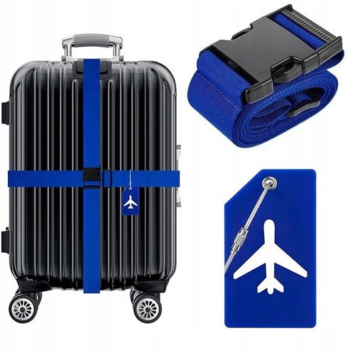 PAS ZABEZPIECZAJĄCY DO WALIZKI SPINAJĄCY BAGAŻ (NIEBIESKI) PASY DO na Arena.pl