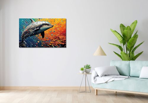 Obraz 100x60cm Delfin w Palecie Barw na Arena.pl