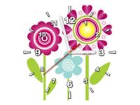 30X30CM ZEGAR KOLOROWE KWIATY OBRAZ DREWNO