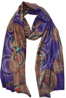 Modny szal apaszka fioletowy mix kolorów orientalne wzory 200x70cm 57