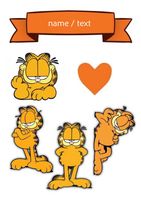 Wydruk cukrowy na tort A4 Garfield napis gratis