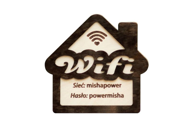 Tabliczka wisząca "domek" z hasłem wifi zdjęcie 1