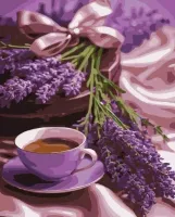 Malowanie po numerach. Kawa lawendowa, 40x50 cm