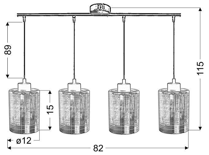 Nocturno zwis 4x40W E27 chrom zdjęcie 4