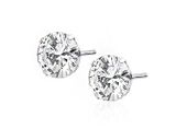 Okrągłe srebrne kolczyki białe cyrkonie srebro 925 1COW8E