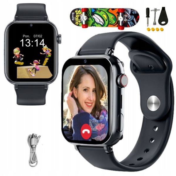 Smartwatch dla dzieci Dziecka 4G Manta Kevin Czarny GPS Gry SOS Rozmowy zdjęcie 1