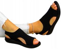 Czarne Sportowe Sandały Na Grubej Podeszwie 41