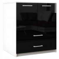 Komoda Do Salonu Przedpokoju Amari Czarny Połysk