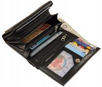 ELEGANCKI skórzany PORTFEL damski -CAVALDI- No.17 blc karty dokumenty dowód