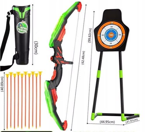DUŻY ŁUK LED ŚWIECĄCY STRZAŁY TARCZA KOŁCZAN BEZPIECZNY ZESTAW STRZELECKI na Arena.pl