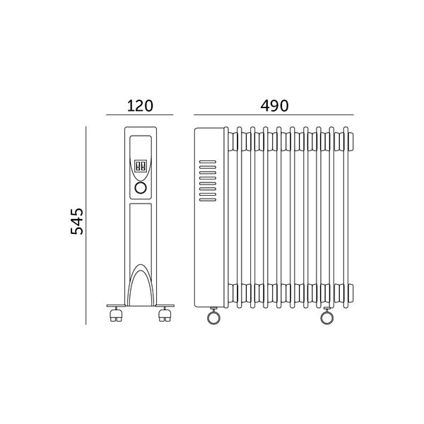 Grzejnik olejowy CALEN 2500W z regulacją mocy 11 żeberek zdjęcie 7
