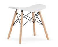 Taboret kuchenny KORFU biały 46 cm nowoczesny stołek z nogami buk