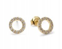 Srebrne kolczyki pr925 pozłacane okrągłe kółka kółeczka z cyrkoniami