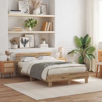 Ramka łóżka dąb artisan 135 x 190 cm Materiał drewnopochodny