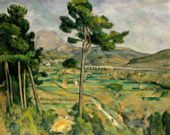 Mont Sainte-Victoire and the Viaduct of the Arc River Valley, Paul Cézanne - plakat 50x40 cm