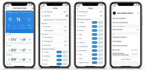 STACJA POGODY POGODOWA WIFI METEOROLOGICZNA TUYA ZEGAR 3 CZUJNIKI PROGNOZA na Arena.pl
