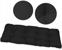 Czarna poduszka na ławkę ogrodową huśtawkę 180x50