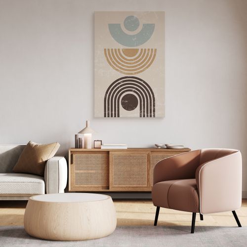 Obraz Na Płótnie Do Sypialni Beżowe Wzory Styl Boho Abstrakcja 80cm x 120cm na Arena.pl