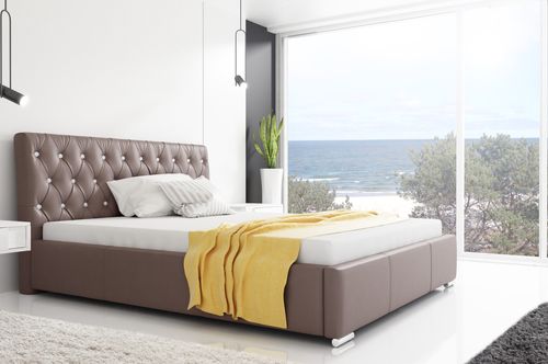 Łóżko tapicerowane z pojemnikiem na pościel Retro 140x200 na Arena.pl