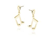 POZŁACANE SREBRNE WISZĄCE KOLCZYKI NUTKI NUTY