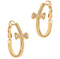 Kolczyki owal kokardka z kryształkiem (P6239AU)