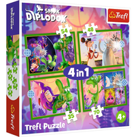 PUZZLE 4W1 ŚWIAT SMOKA DIPLODOKA 34663