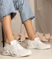 Białe sneakersy damskie z skarpetkową cholewką Miyana 37
