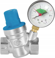 REDUKTOR REGULATOR CIŚNIENIA WODY Z MANOMETREM FI 1" CAL GW DN25 MOSIĘŻNY