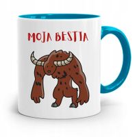 Kubek Błękitny Dla Chłopaka Moja Bestia Z Nadrukiem Ze Zdjęciem